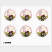 White Horse Foal Birthday Party Favor Thank You Ronde Sticker (Vel)
