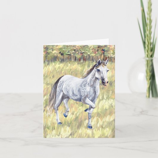 White Horse Folded Card Aankondiging (Voorkant)
