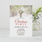 White Horse Forest Kerstfeest Kaart (Staand voorkant)