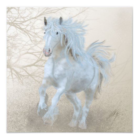 White Horse - Fotouitbreiding Foto Afdruk (Voorkant)