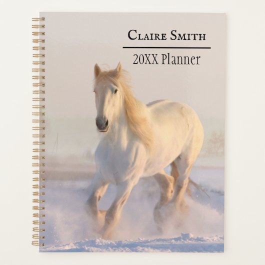 White Horse Galloping through the snow Planner (Voorkant)