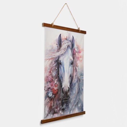 White Horse Hangend Wandkleed (Gebogen)