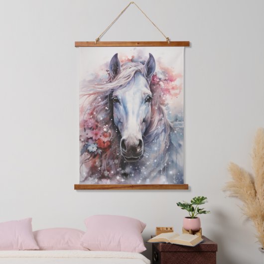 White Horse Hangend Wandkleed (Slaapkamer)