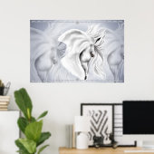 White Horse Head afdrukken Poster (Thuiskantoor)