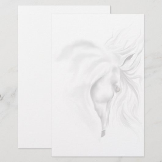 White Horse Head Briefpapier (Voorkant / Achterkant)