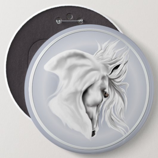White Horse Head Button (Voorkant /achterkant)