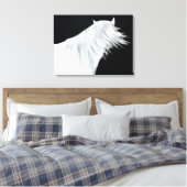 White Horse Head Drie Panels Canvas Afdruk (Insitu (Slaapkamer))