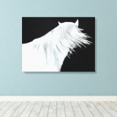 White Horse Head Drie Panels Canvas Afdruk (Insitu (Houten vloer))