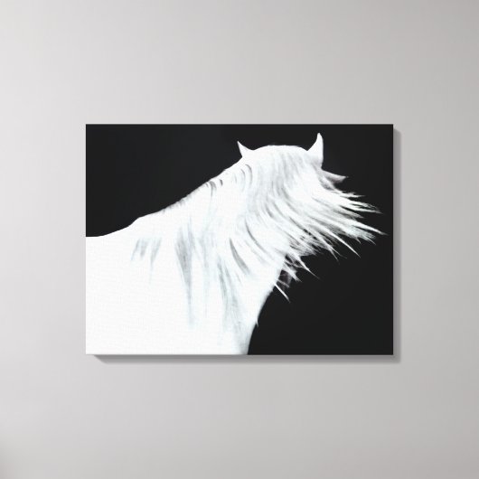 White Horse Head Drie Panels Canvas Afdruk (Voorkant)