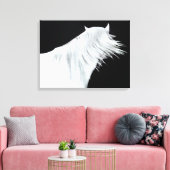White Horse Head Drie Panels Canvas Afdruk (Insitu (Woonkamer))