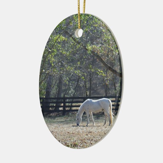 White Horse in bomen Keramisch Ornament (Links)
