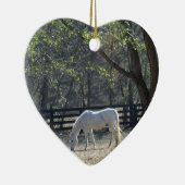 White Horse in bomen Keramisch Ornament (Rechts)