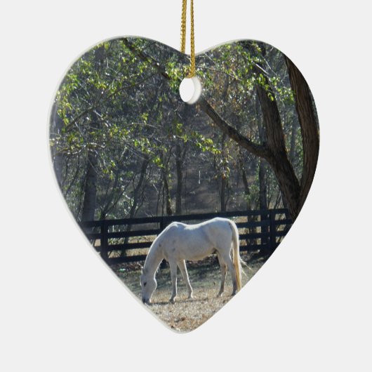 White Horse in bomen Keramisch Ornament (Rechts)