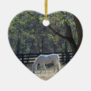 White Horse in bomen Keramisch Ornament