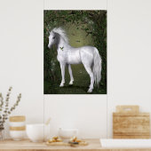 White Horse in Bossen met Hummingbird Print (Keuken)