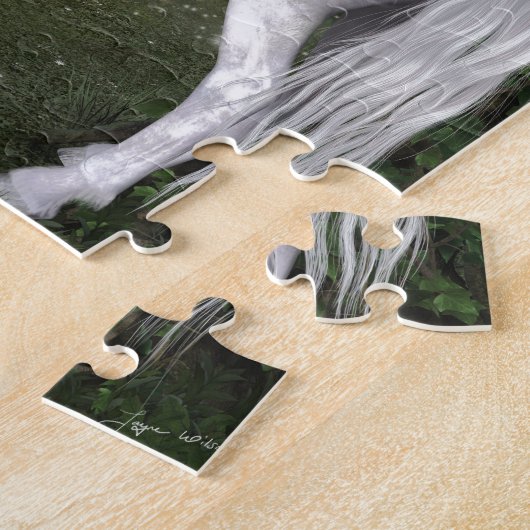 White Horse in de Bossen met Hummingvogels Legpuzzel (Zijkant)