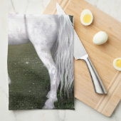 White Horse in de Bossen met Hummingvogels Theedoek (Quarter Fold)