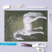 White Horse in de Bossen met Hummingvogels Tissuepapier (Craft)