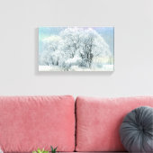 White Horse in een Sneeuw Storm Dramatisch Canvas Afdruk (Insitu (Woonkamer))