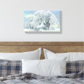 White Horse in een Sneeuw Storm Dramatisch Canvas Afdruk (Insitu (Slaapkamer))