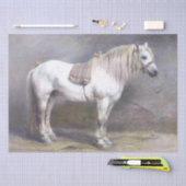 White Horse in Stable  French Decoupage Tissuepapier (Craft)