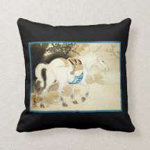 White Horse Japans Woodblock Art chic Decor