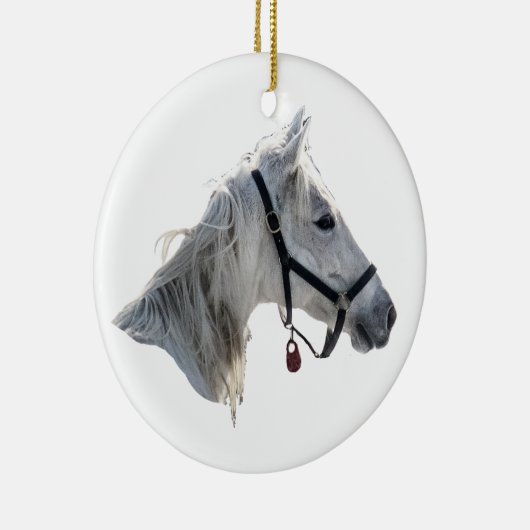 White Horse Keramisch Ornament (Rechts)
