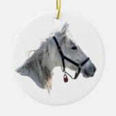 White Horse Keramisch Ornament (Voorkant)