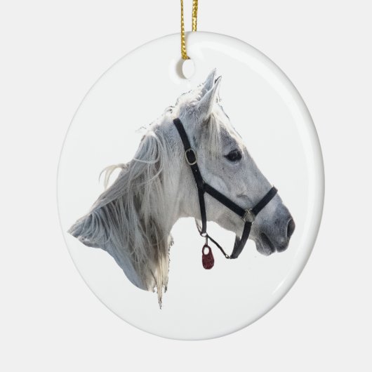 White Horse Keramisch Ornament (Links)