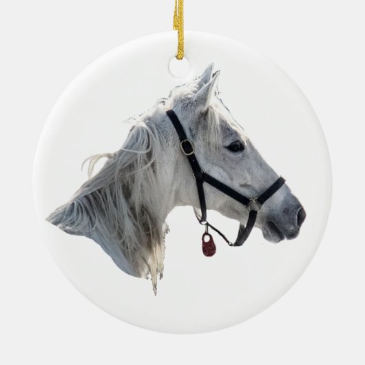 White Horse Keramisch Ornament (Achterkant)