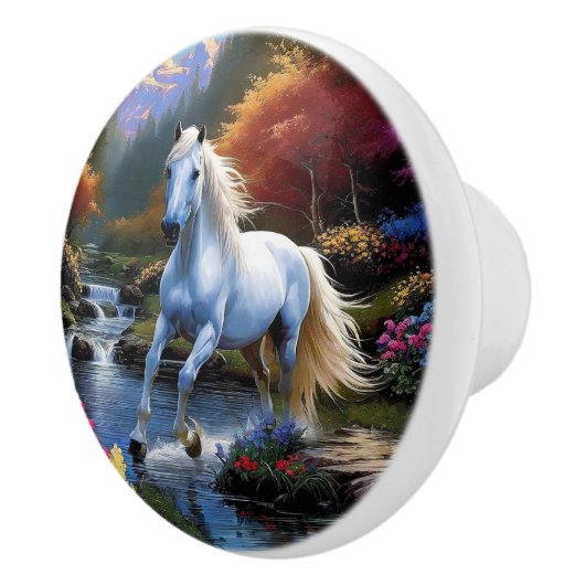 White Horse Keramische Knop (Rechts)