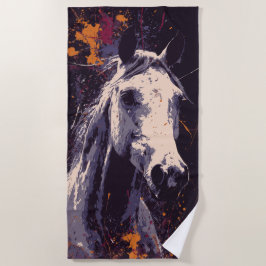 White Horse Kunst – Modern Spatdesign Strandlaken