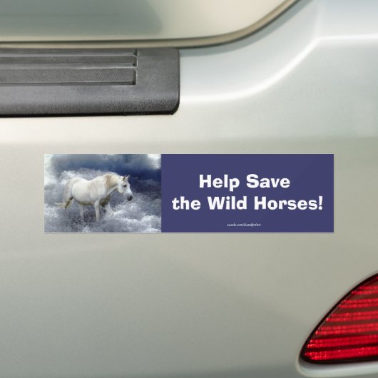 White Horse Lover Equine Bumpersticker (Op auto)