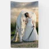 White Horse met bride Spandoek (Verticaal)