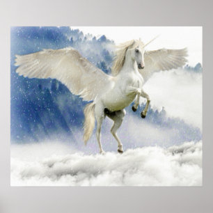 White Horse met Wings Poster