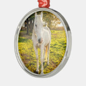 White Horse Metalen Ornament (Links)