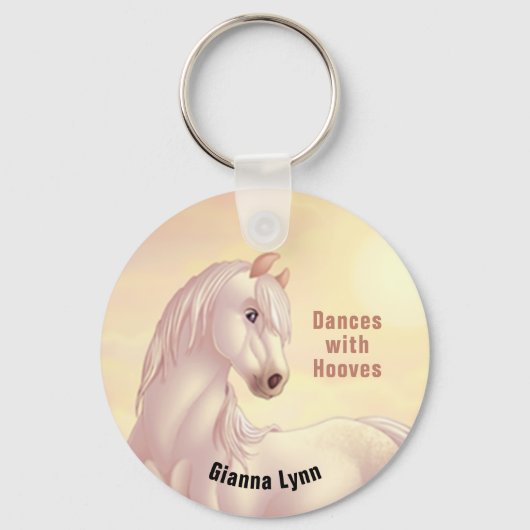 White Horse Monogrammed Sleutelhanger (Voorkant)