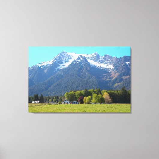 White Horse Mountain en Ranch Canvas Afdruk (Voorkant)