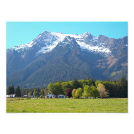 White Horse Mountain in Spring Print Foto Afdruk