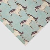 White Horse & Owl Blue Tissue Paper Tissuepapier (Detail)