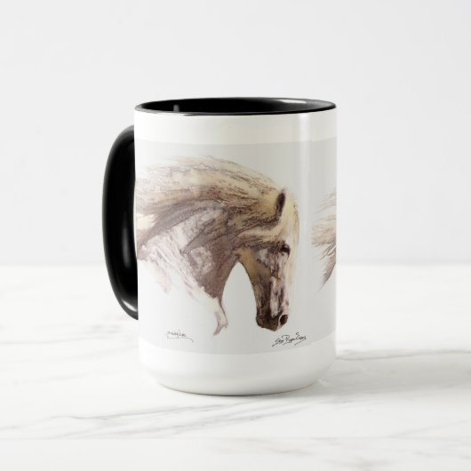 White Horse Pegasus Stallion Fine Art Mok (Voorkant links)