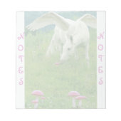 White Horse Pegasus & Toadstools Fantasy Notitiebl Notitieblok (Voorkant)