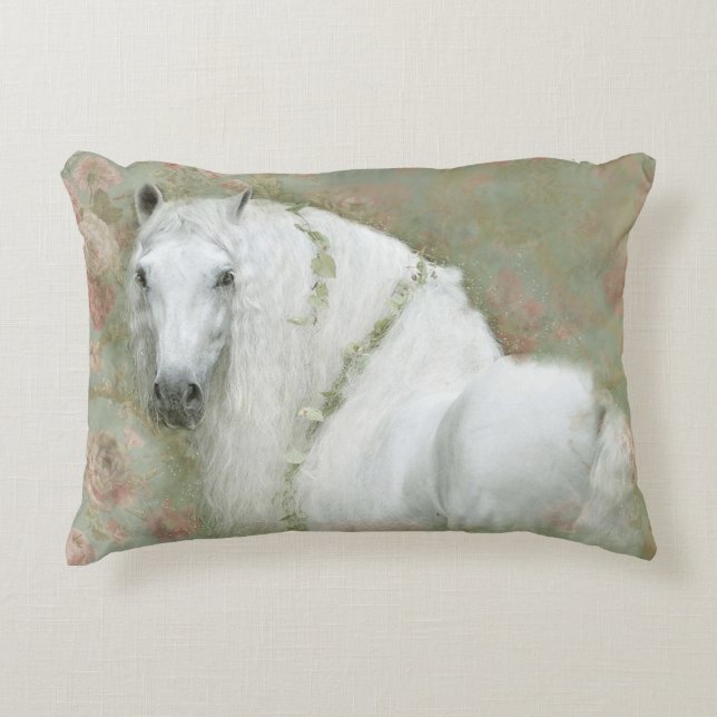 White Horse - Pillow Accent Kussen (Voorkant)