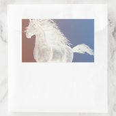 White Horse Rechthoekige Sticker (Tas)