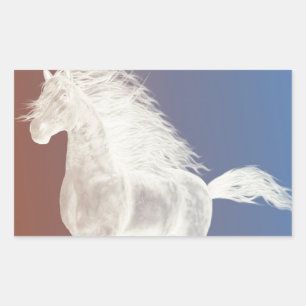 White Horse Rechthoekige Sticker