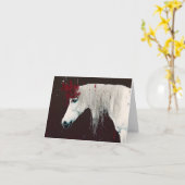 White Horse Red Flowers All Occassions Greeting Kaart (Gele Bloem)