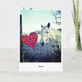 White Horse Red Heart Valentijn Be Mine aanpassen Feestdagen Kaart (Achterkant)