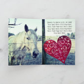 White Horse Red Heart Valentijn Be Mine aanpassen Feestdagen Kaart (Binnen)