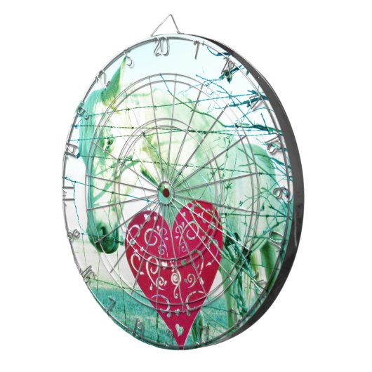 White Horse Red Heart Valentijn Dartbord (Voorkant Rechts)