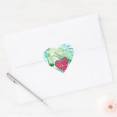 White Horse Red Heart Valentijn Hart Sticker (Envelop)